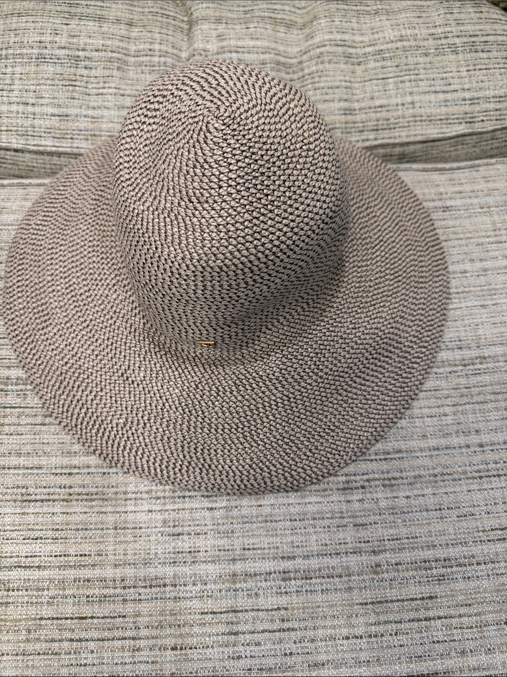 Eric Javits UPF + 50 Woven Wide-Brim Sun Hat — Taupe